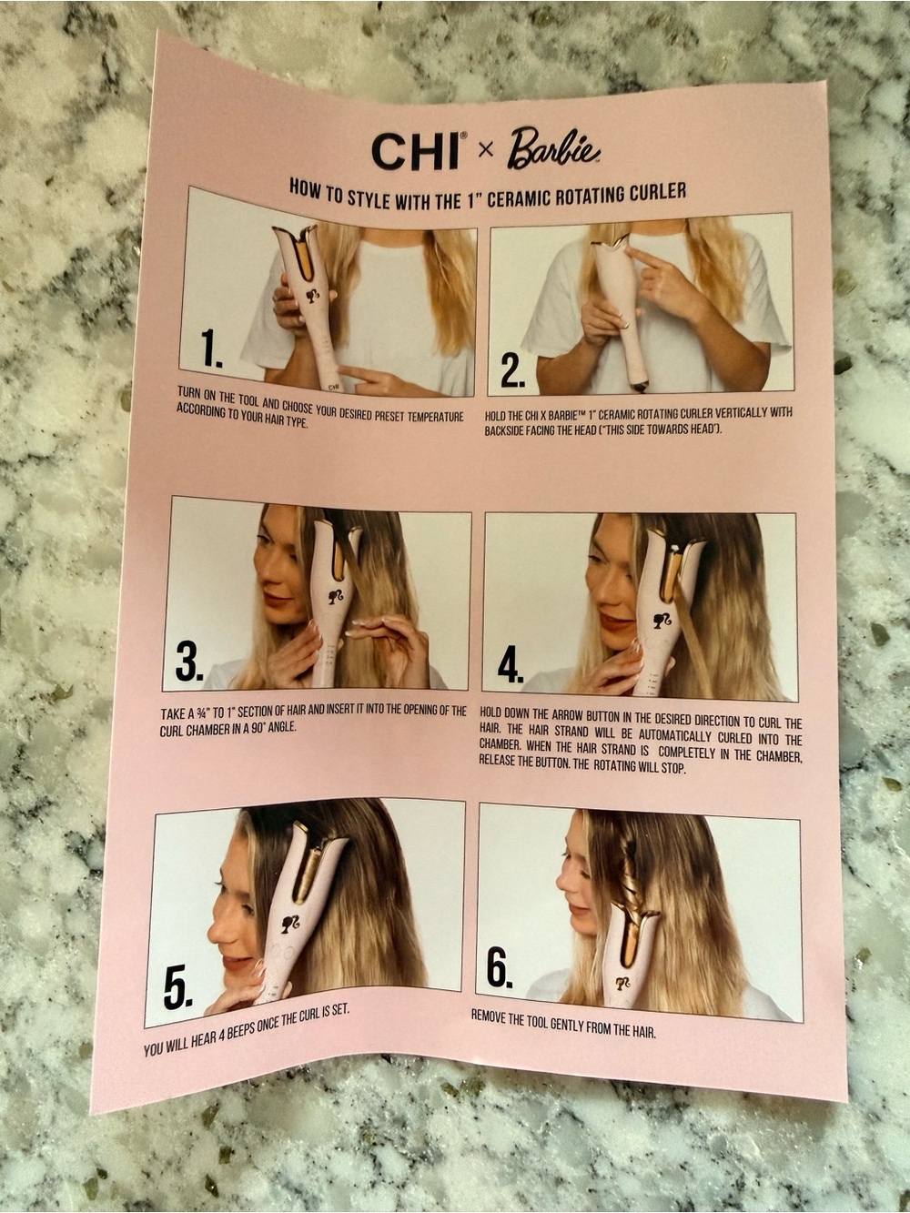 CHI Barbie Pink Ceramic 1" Rotating Curler - Picture 5 of 6